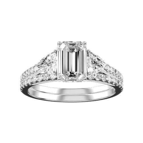 Diamond Bridal Set 1-1/2 ct tw Princess & Round-cut 14K White Gold | Kay