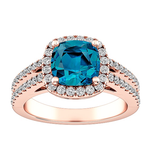 Retro Emerald Cut London Blue Topaz Engagement Ring Vintage Baguette A –  PENFINE