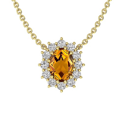 Yellow Topaz Necklace - Medieval and Renaissance Jewelry & Crowns